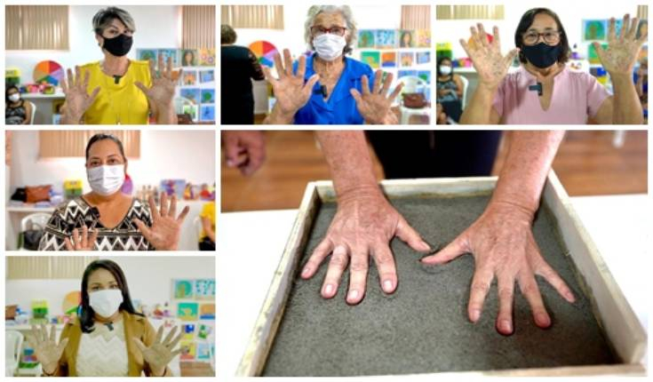 Mãos de pioneiras de Parauapebas marcam monumento em homenagem aos 30 anos do Encontro das Mulheres