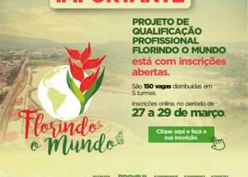 Projeto de Qualificação Profissional Florindo o Mundo está com inscrições abertas