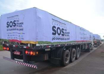 Amapá: Carretas com 90 toneladas de donativos enviados pelo Governo do Amapá chegam ao Rio Grande do Sul Os veículos chegaram no Sul na terça-feira, 11.