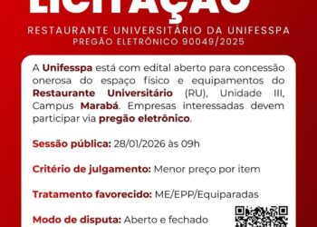 Unifesspa publica edital para concessão do Restaurante Universitário da Unidade III, em Marabá 