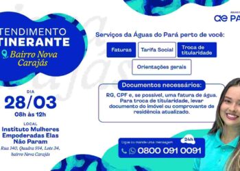 Em Parauapebas, Águas do Pará leva emissão de segunda via de faturas bairro ao Nova Carajás no próximo sábado (28)