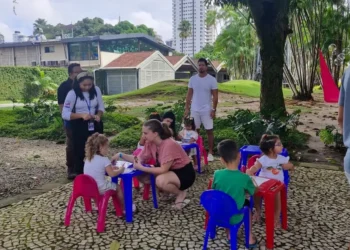 Semas leva educação ambiental ao Circuito do Brincar no Parque da Residência, em Belém