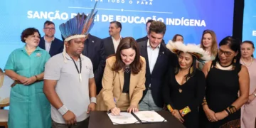 Governadora Hana Ghassan sanciona lei inédita da Educação Escolar Indígena no Pará