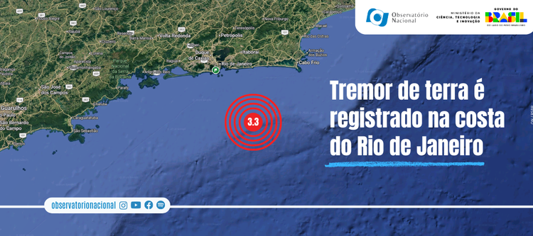 Tremor de terra é registrado na costa do Rio de Janeiro, perto de Maricá