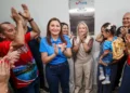 A governadora Hana Ghassan durante a entrega da nova creche em Concórdia do Pará
Foto: Bruno Cruz / Ag. Pará