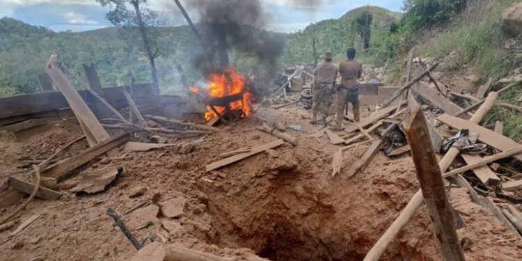 Forças federais fecham o cerco ao garimpo ilegal com inutilização de 35 bunkers e 33 túneis na TI Sararé